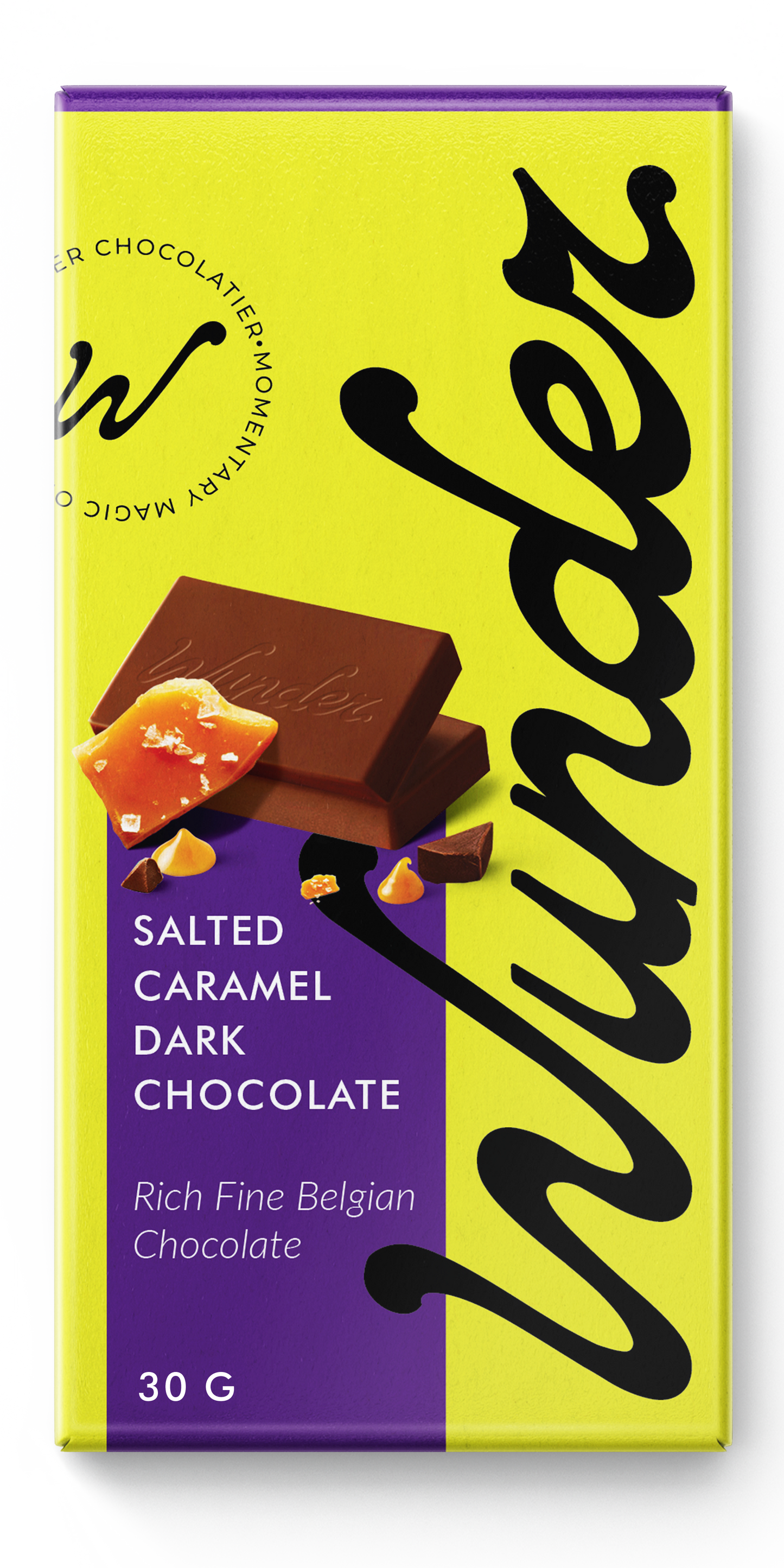 Wunder Belgian Dark Chocolate with Salted Caramel Bar