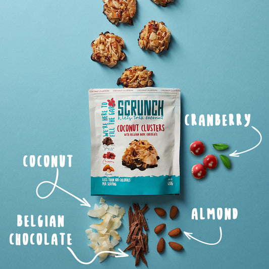 Coconut Clusters with Almond, Cranberry and Belgian Dark Chocolate