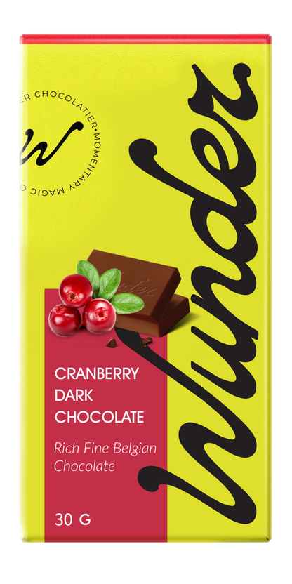 Wunder Belgian Dark Chocolate with Cranberry Bar