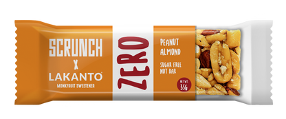 Peanuts, Almond with Monkfruit nutbar - Scrunch x Lakanto