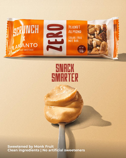 Peanuts, Almond with Monkfruit nutbar - Scrunch x Lakanto
