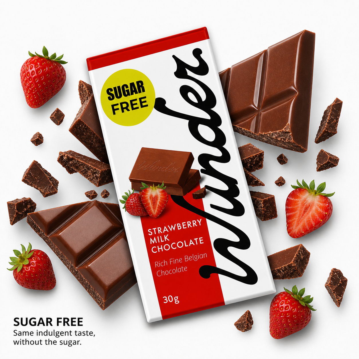 Sugar free Belgian Strawberry Milk Chocolate Bar