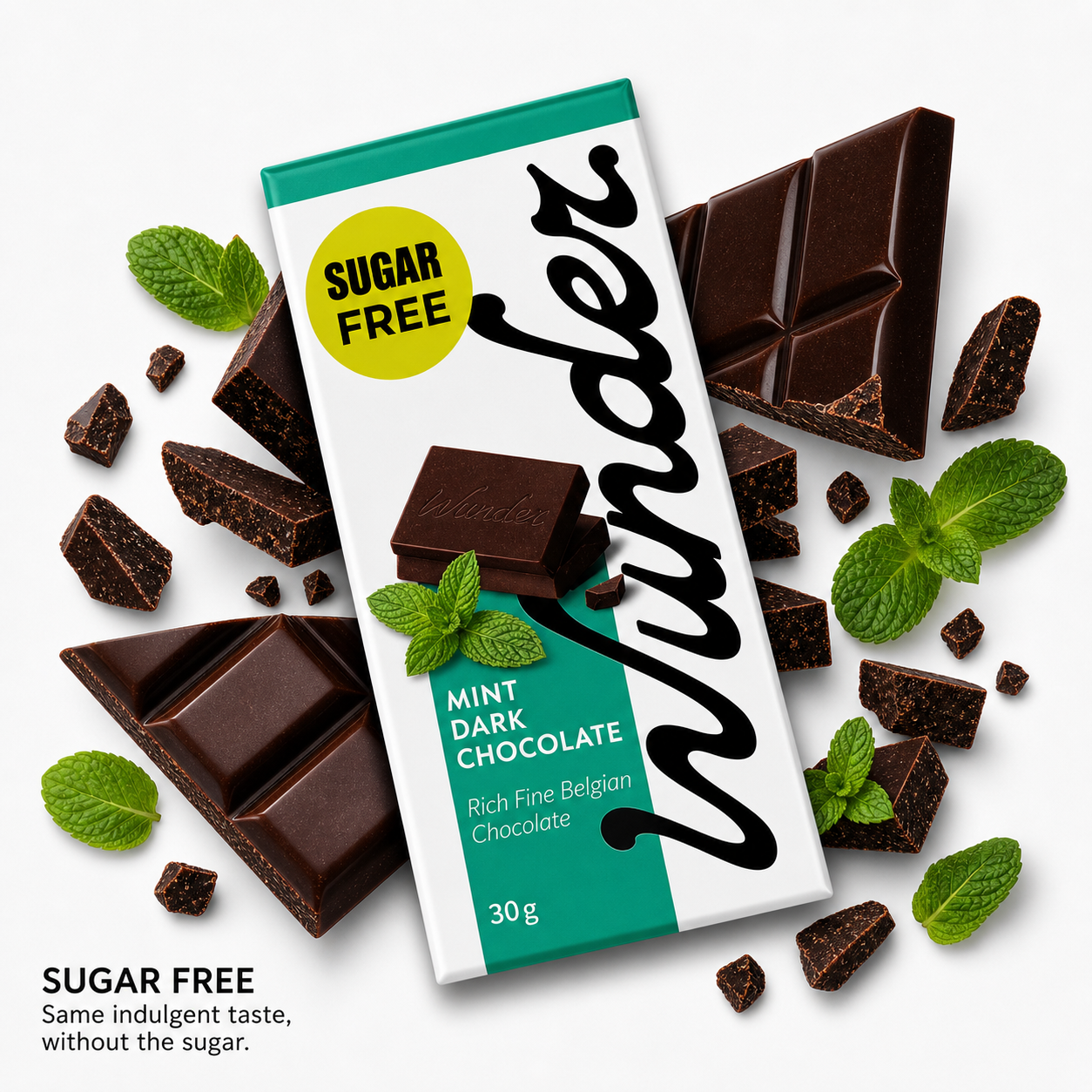 Sugar free Belgian Dark Chocolate Mint Bar