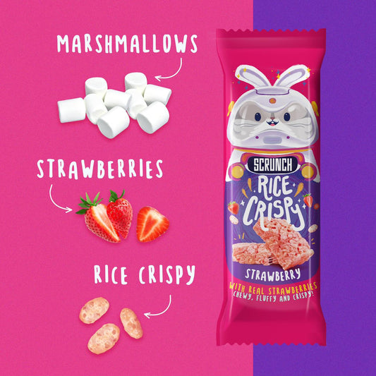 Strawberry Marshmallow Rice Krispy Bar